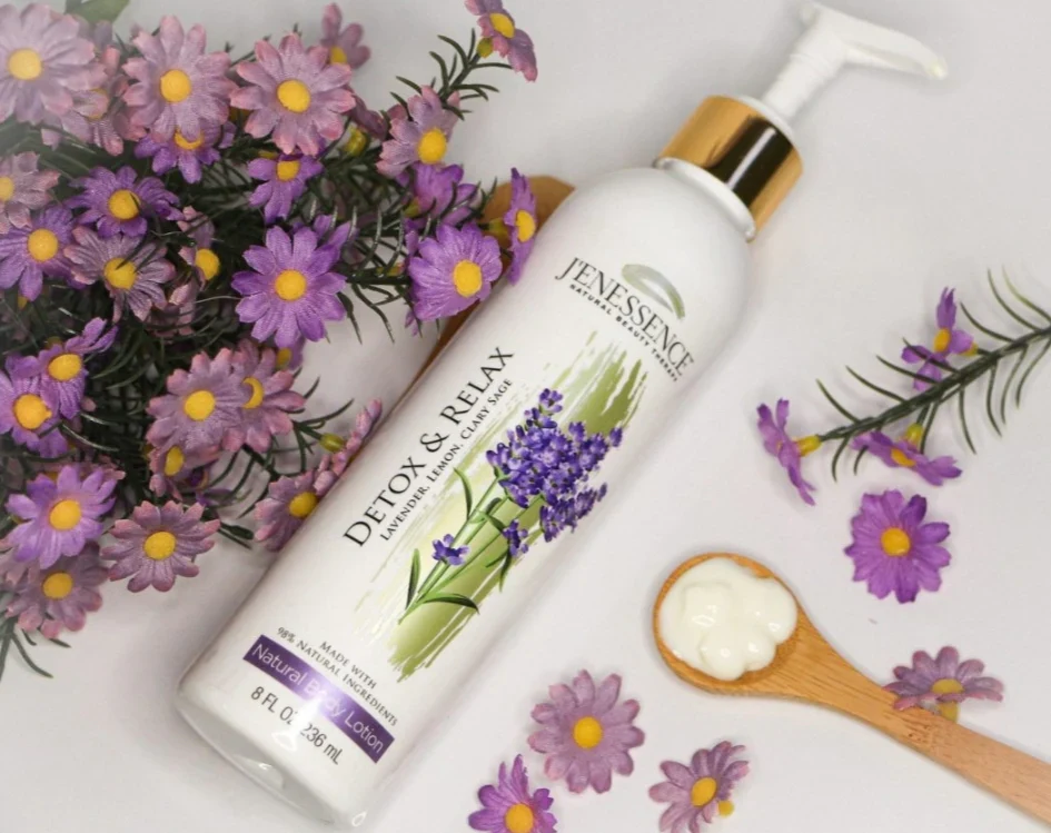 Detox & Relax 98% Natural Therapeutic Body Lotion (Lavender, Lemon, Clary Sage) - Image 3