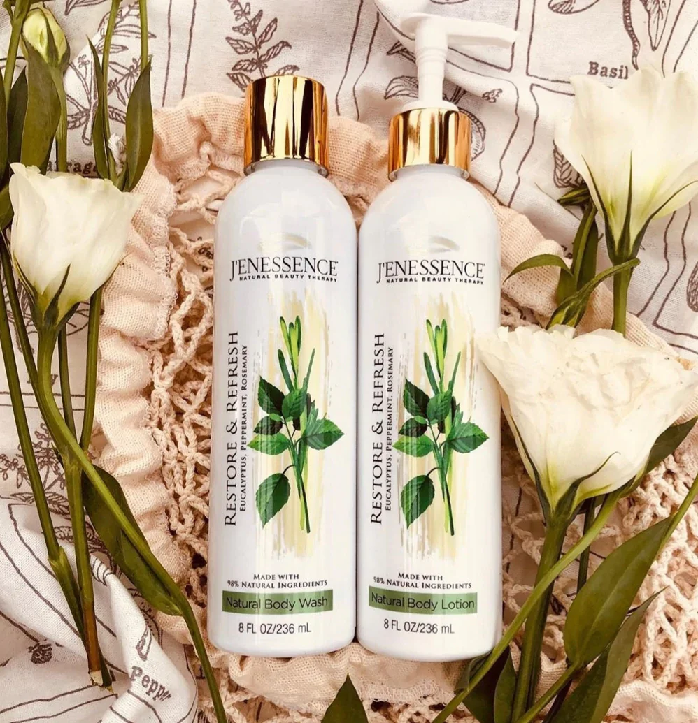Restore & Refresh Natural Therapeutic Body Wash & Body Lotion Set (Mint, Eucalyptus, Rosemary) - Image 4